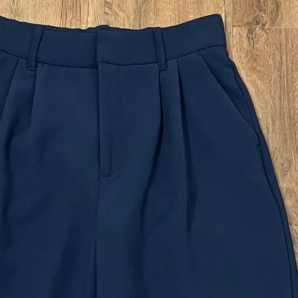 Abercrombie & Fitch Sloane Tailored Wide Leg Pants Navy Blue High Rise Small - Picture 7 of 11